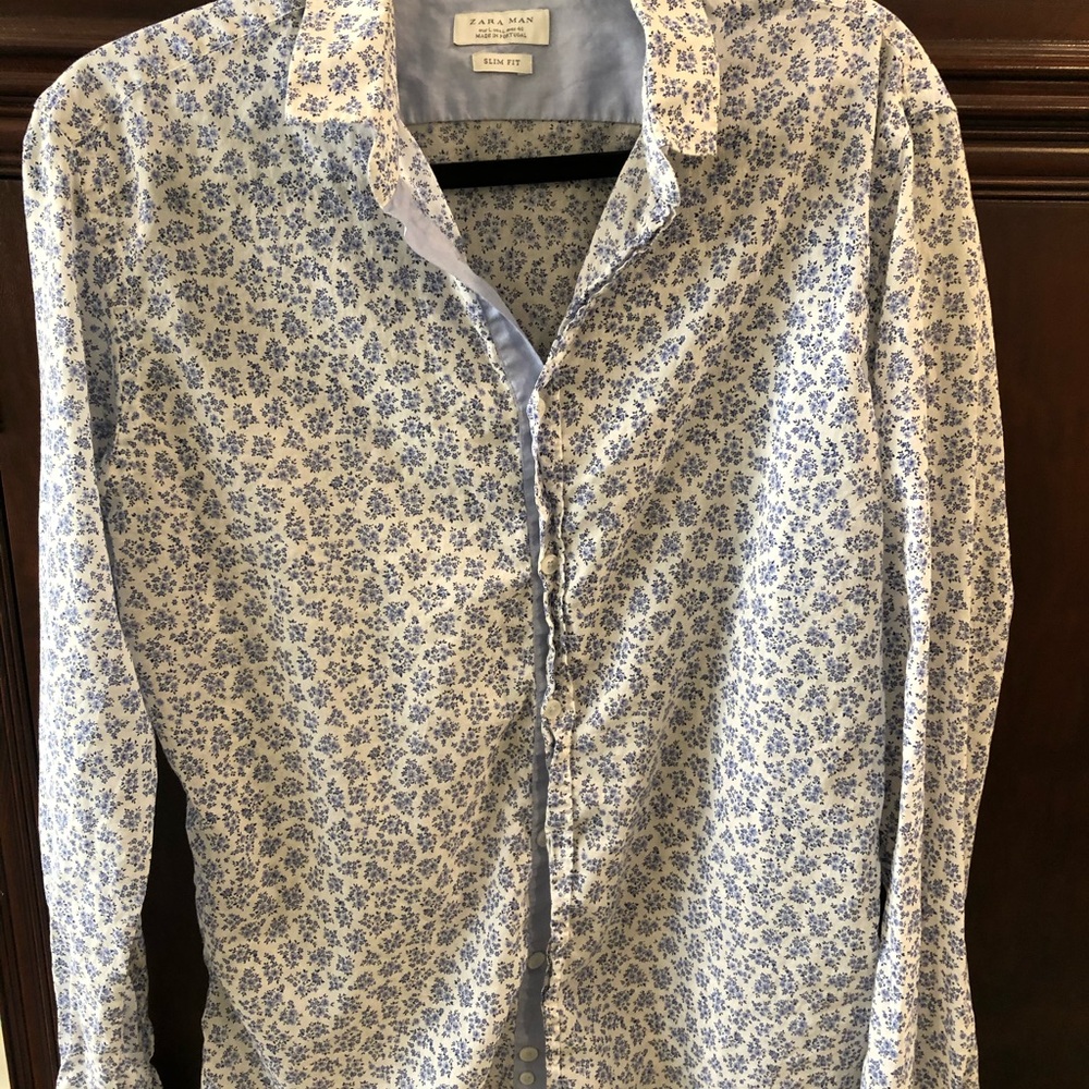 ZARA MAN FLORAL BUTTON DOWN•SALE•